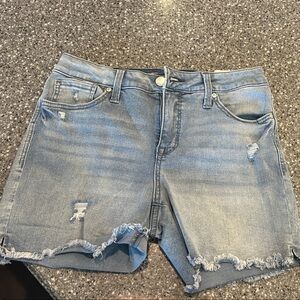 Seven7 Light Blue Distressed Women Shorts
